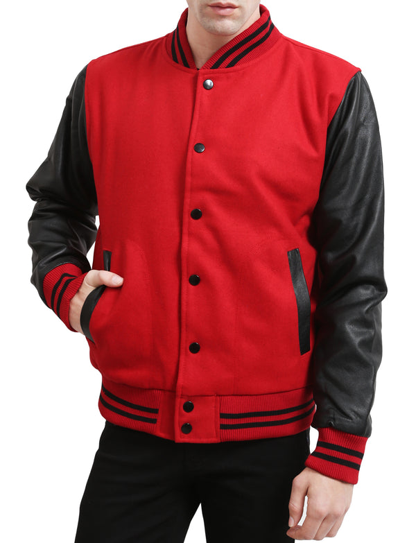 MEN'S VARSITY BASEBALL JACKETS WITH HOODIE