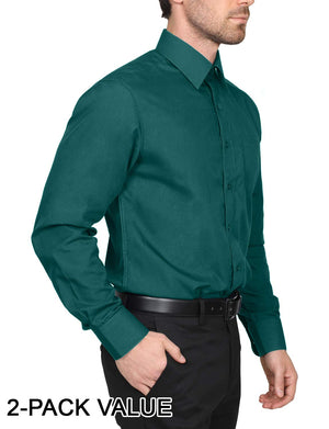 Men's 2 Pack Regular Fit Button Down Shirts
