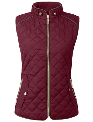 Classic Quilted Front Zip Up Padded Vest - NE PEOPLE