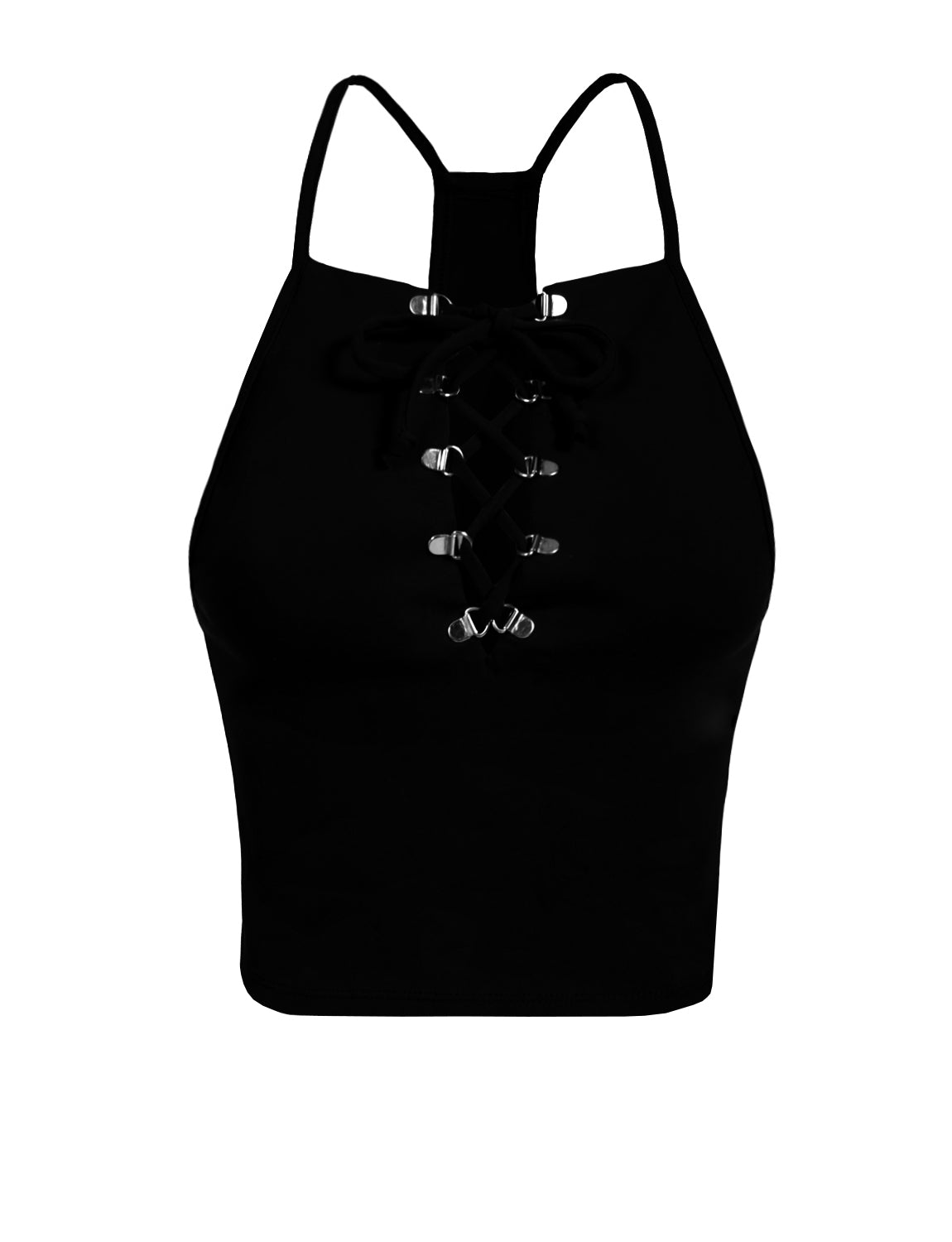 Women Sexy Leather Tops Adjustable Lace Up Camisole Halter Neck Backless  Tank Tops (as1, Alpha, l, Regular, Regular, A#Black) at  Women's  Clothing store