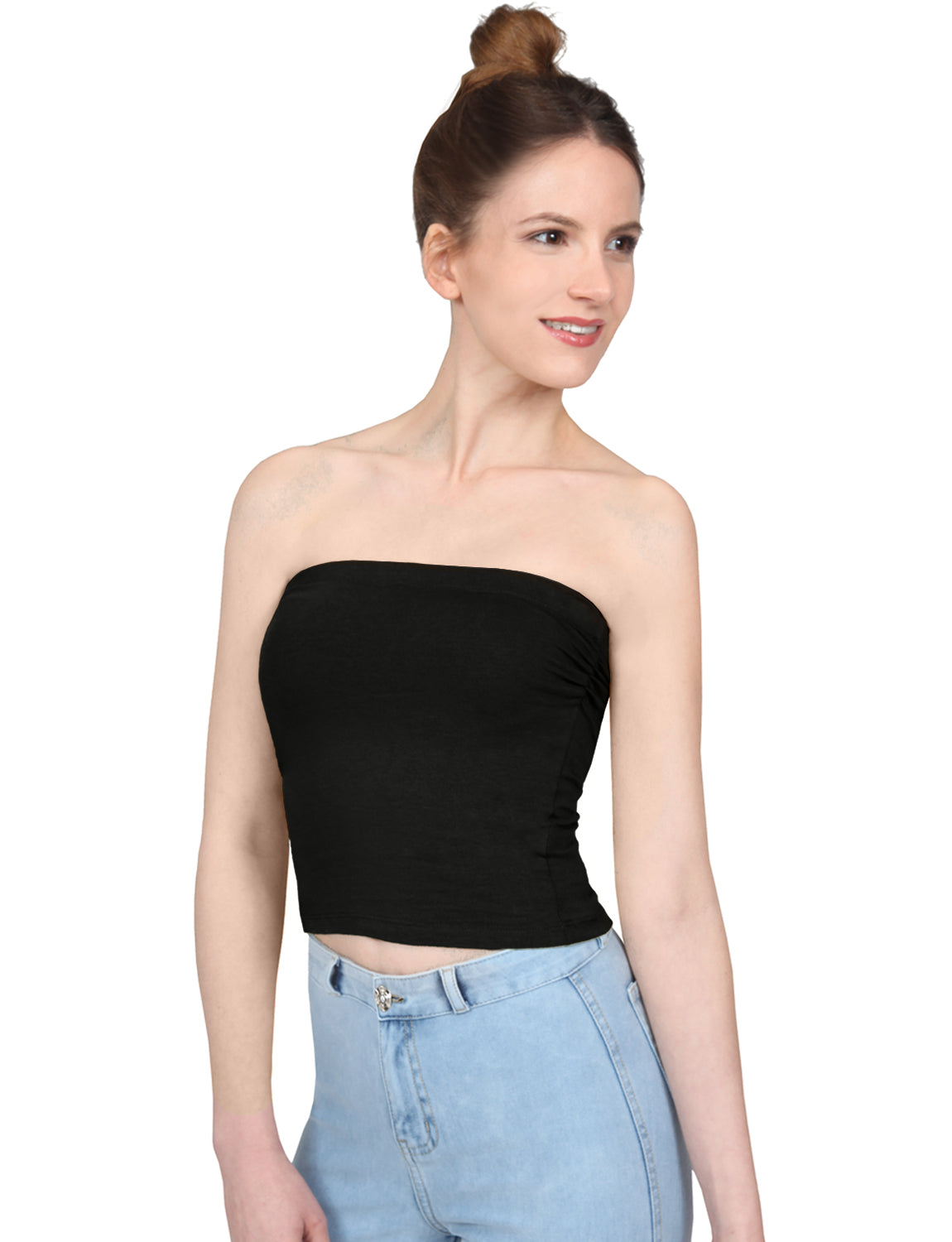 Strapless Tube Top / Crop Top With Built-In Bra